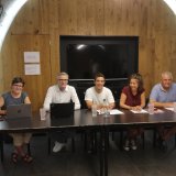 Brigitte Wolf, Philippe Cina, Clément Borgeaud, Claudia Alpiger et Yves Niveaux prêts à lancer, ensemble, 71 candidat(e)s au national